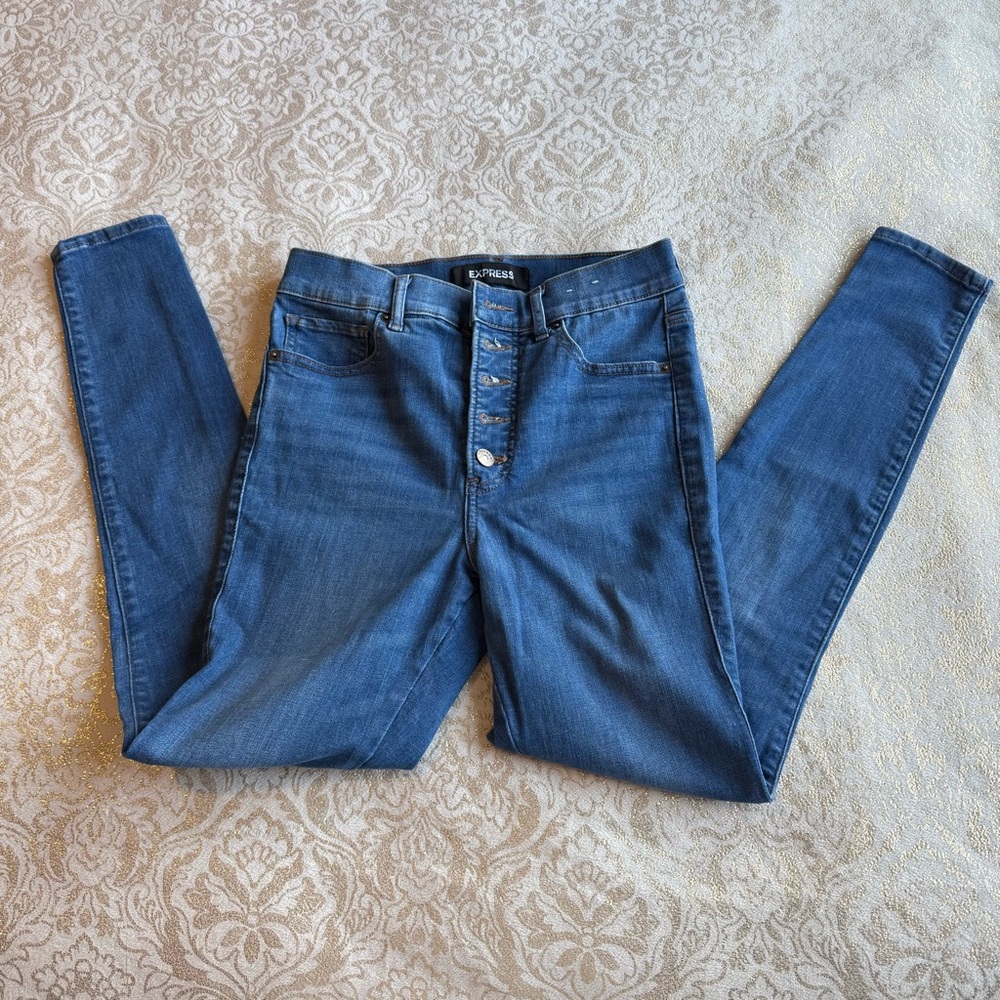 Express High Rise Ankle Legging Jeans 8 Long